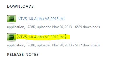 install Node on Visual Studio 2012